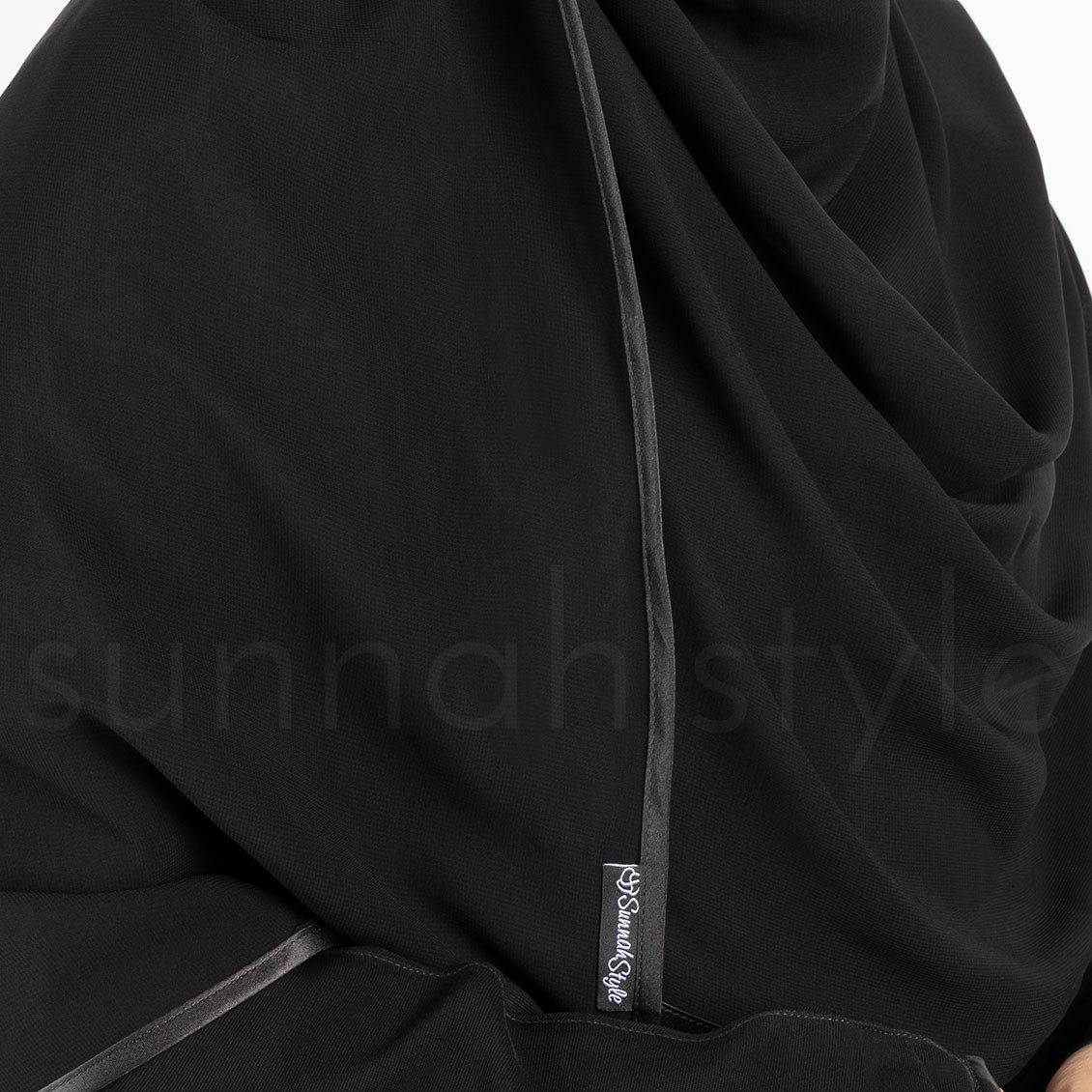 Sunnah Style Satin Trimmed Shayla Large Black